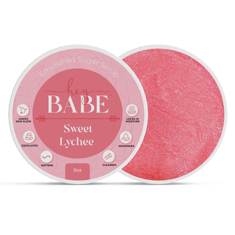 Hey, Babe Emulsified Sugar Scrub - Sweet Lychee - 8oz